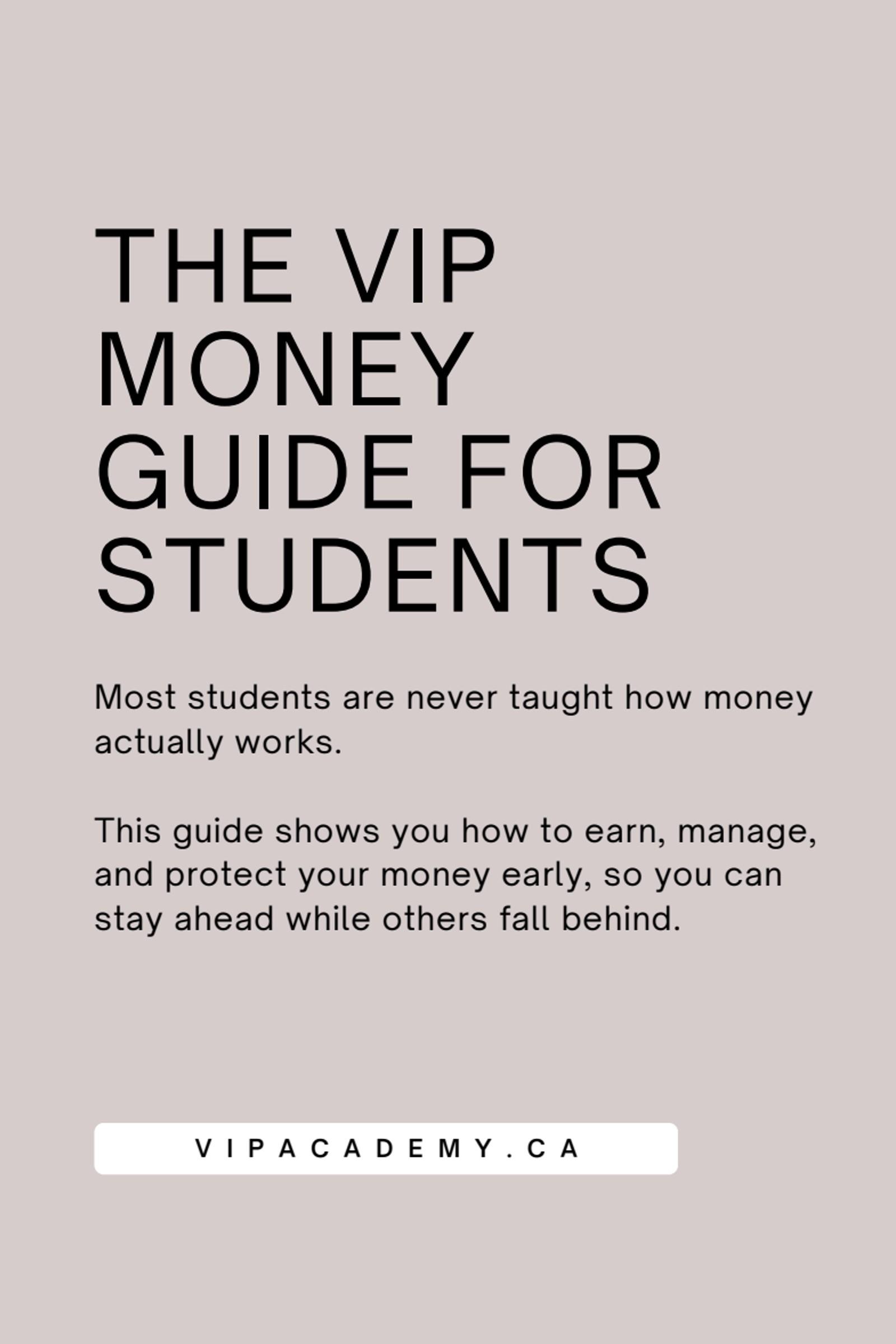 The VIP Money Guide for Students cover